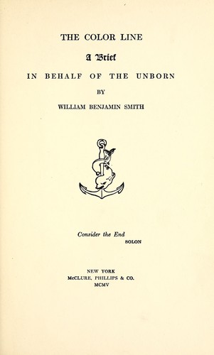 Cover for The color line