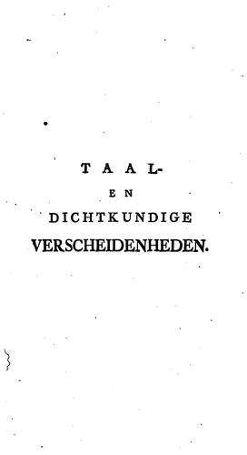 Cover for Taal-en dichtkundige verscheidenheden