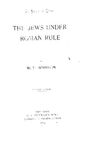 Cover for The Jews under Roman rule