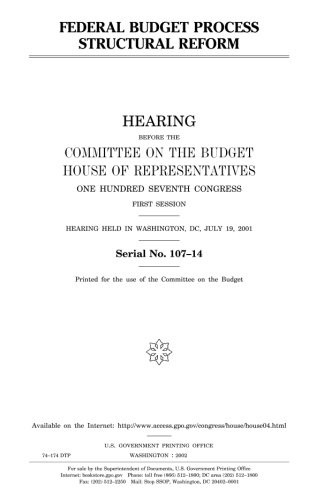 Cover for Federal budget process structural reform