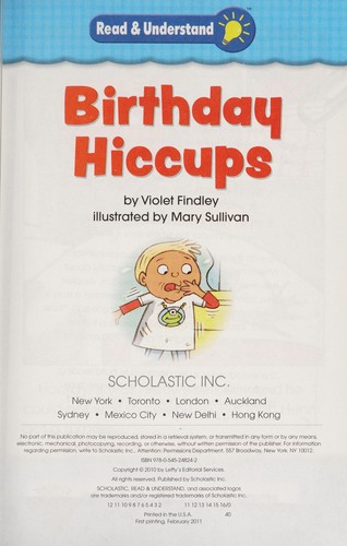 Cover for Birthday hiccups
