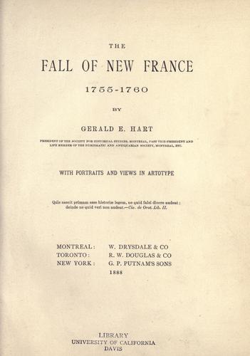 Cover for The Fall of New France, 1755-1760