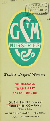 Cover for Wholesale trade list, season 1952-1953