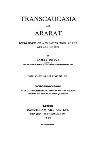 Cover for Transcaucasia and Ararat