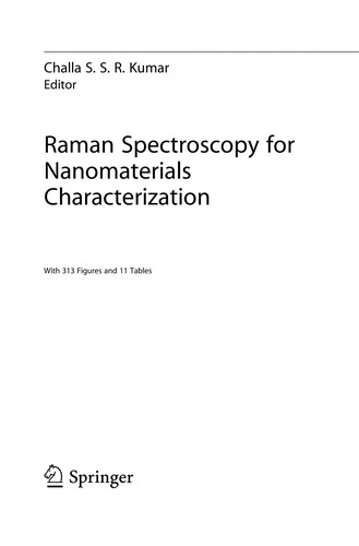 Cover for Raman Spectroscopy for Nanomaterials Characterization