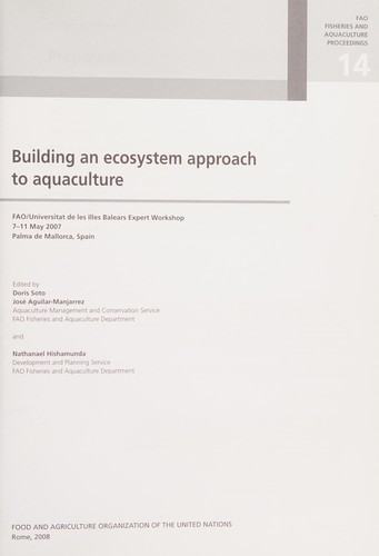 Cover for Building an ecosystem approach to aquaculture