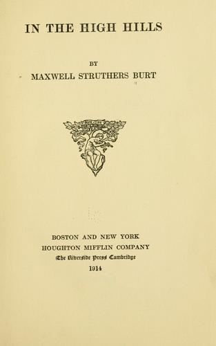 Cover for In the high hills