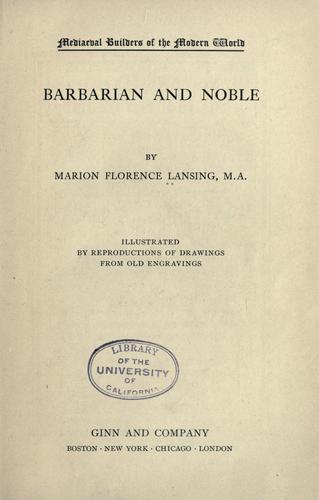 Cover for Barbarian and noble