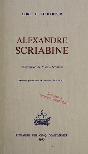 Cover for Alexandre Scriabine
