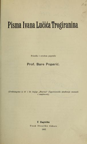 Cover for Pisma Ivana Lučića Trogiranina