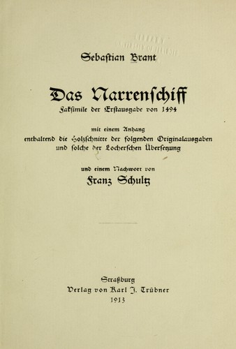 Cover for Das Narrenschiff
