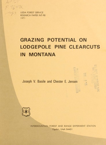 Cover for Grazing potential on lodgepole pine clearcuts in Montana