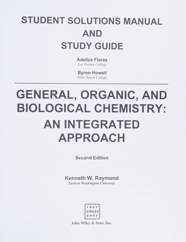 Cover for General Organic and Biological Chemistry, Student Study Guide and Solutions Manual
