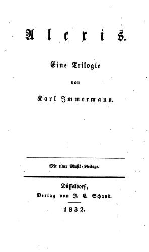 Cover for Alexis: Eine Trilogie von Karl Immermann...