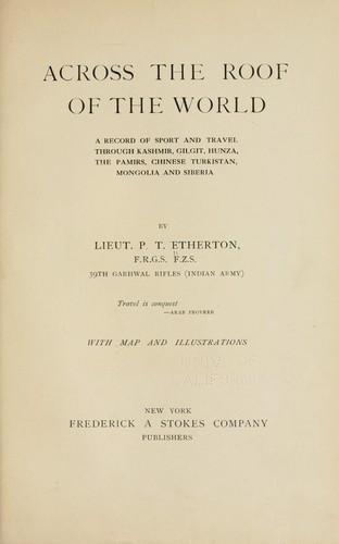Cover for Across the roof of the world