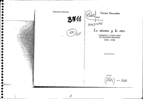 Cover for Lo Mismo y lo otro