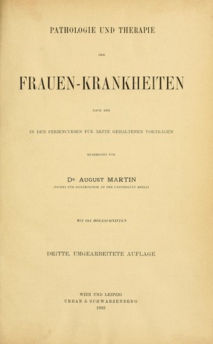 Cover for Pathologie und therapie der frauen-krankheiten