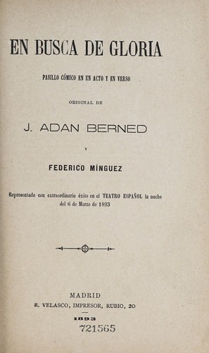 Cover for En busca de gloria