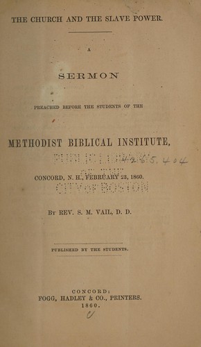Cover for The church and the slave power