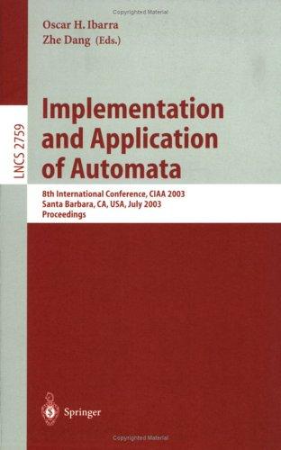 Cover for Implementation and Application of Automata