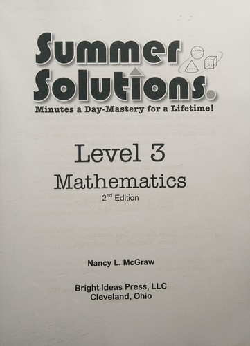 Cover for Summer Solutions Mathematics, Level 3