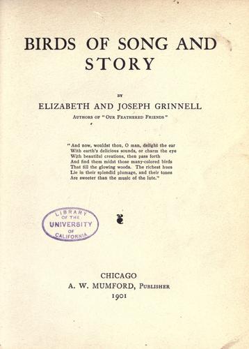 Cover for Birds of song and story
