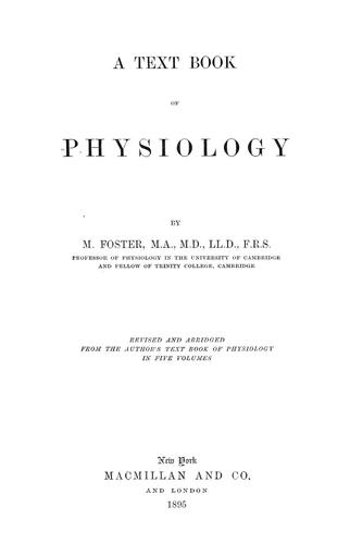 Cover for A text book of physiology