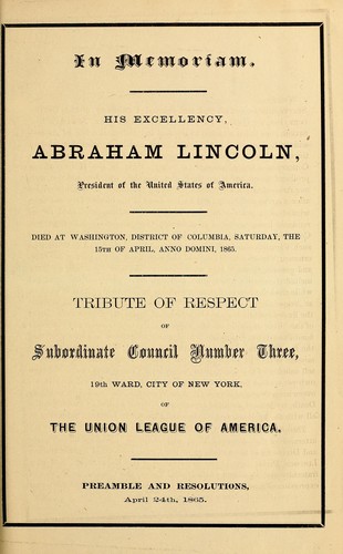Cover for In memoriam