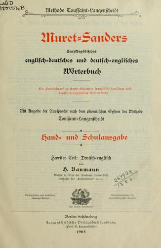Cover for Encyclopaedic English-German and German-English dictionary