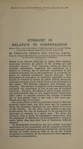 Cover for Eyesight in relation to compensation