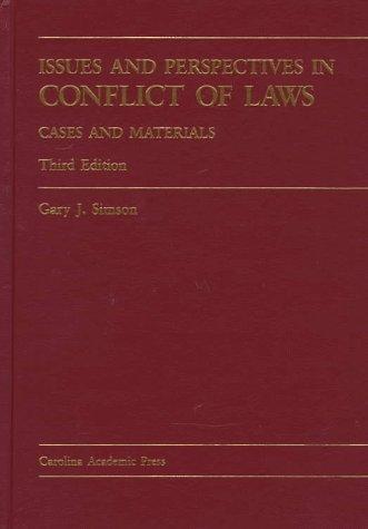 Cover for Issues and perspectives in conflict of laws