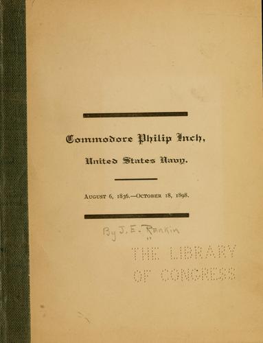 Cover for Commodore Philip Inch, United States navy