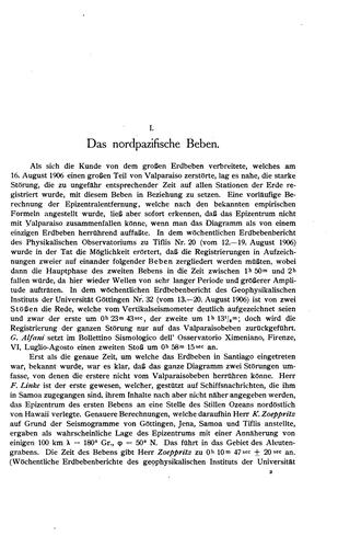 Cover for Seismogramme des nordpazifischen und südamerikanischen Erdbebens am 16. August 1906