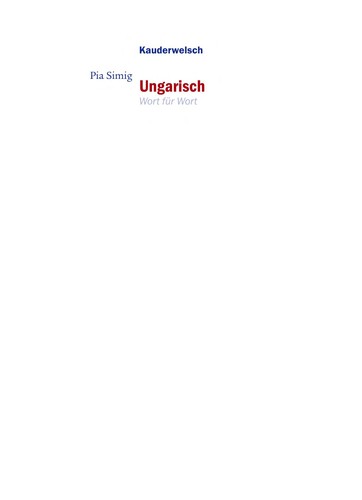 Cover for Ungarisch - Wort fu r Wort