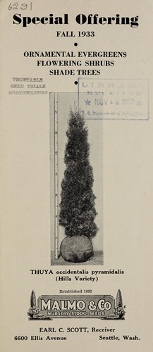 Cover for Special offering fall 1933