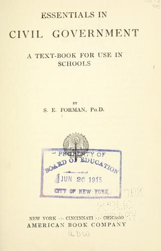 Cover for Essentials in civil government