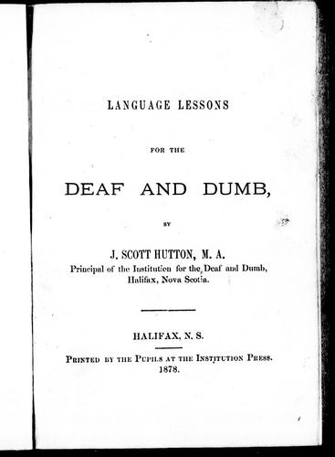 Cover for Language lessons for the deaf and dumb