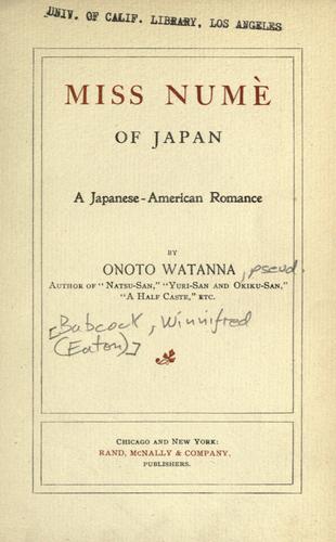 Cover for Miss Numè of Japan