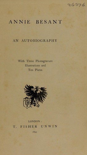 Cover for Annie Besant