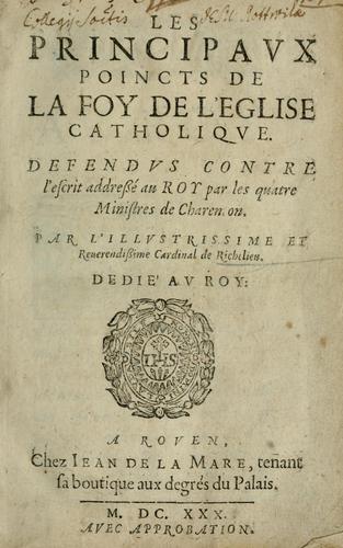 Cover for Les principavx poincts de la foy de l'eglise catholiqve
