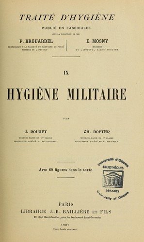 Cover for Traité d'hygiène