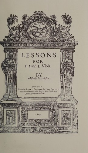 Cover for Lessons for 1. 2. and 3. viols.