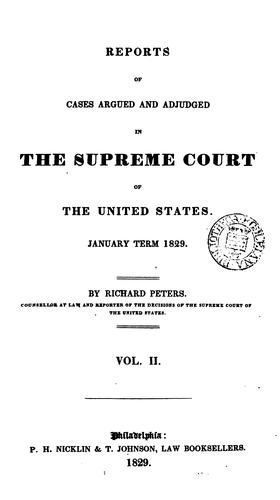 Cover for Reports of Cases Argued and Adjudged in the Supreme Court of the United States: January Term ...