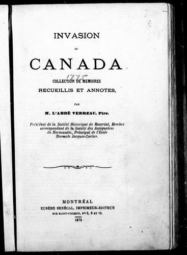 Cover for Invasion du Canada