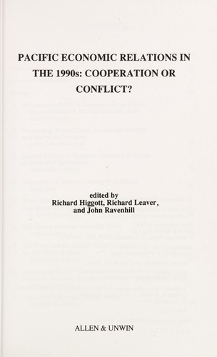 Cover for Pacific economic relations in the 1990s