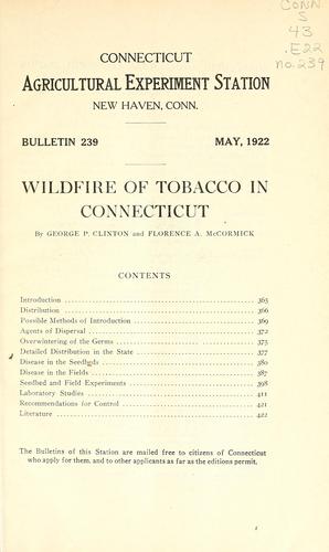 Cover for Wildfire of tobacco in Connecticut