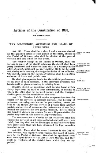 Cover for The Revenue Law of Louisiana: With References to the Laws Creating the ...