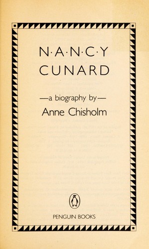 Cover for Nancy Cunard : a biography