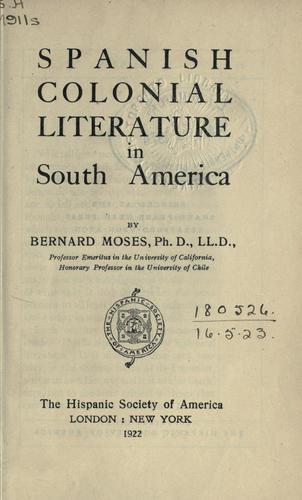 Cover for Spanish colonial literature in South America.