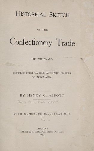 Cover for Historical sketch of the confectionery trade of Chicago